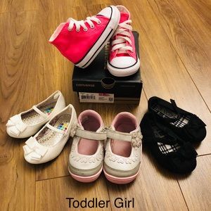 Bundle of toddler girl shoes size 4